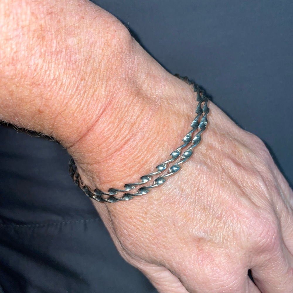 Grandma’s Jewelry. Set of 2 Twisted Silver Bracelets. MUST BE BUNDLED